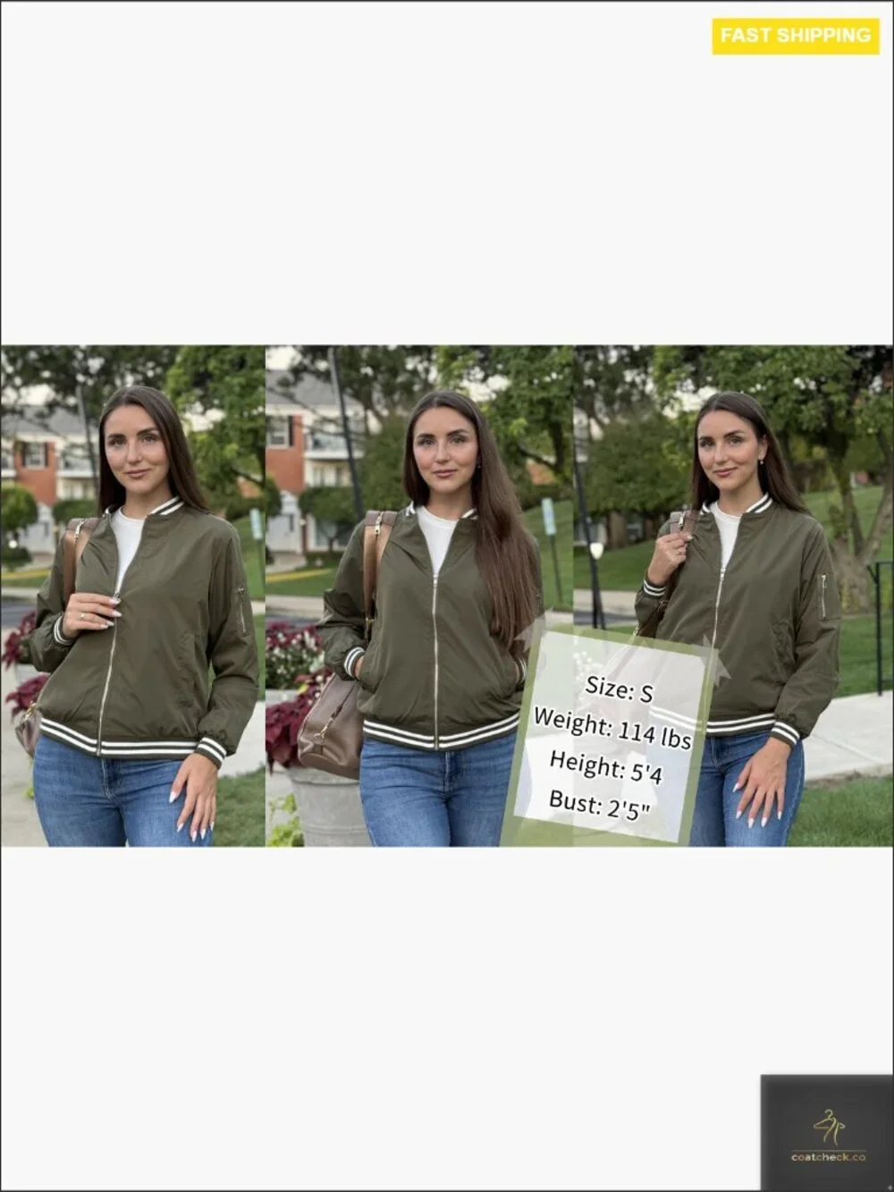 Lightweight Bomber Jacket Zip Up Casual Coat with Pockets S-XXL